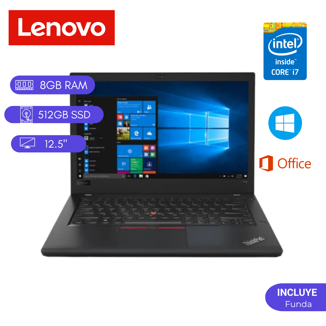 LAPTOP REACONDICIONADA LENOVO THINKPAD X260 INTEL CORE I7 5TA 8GB RAM 512GB SSD 12.5 PULGADAS - 1