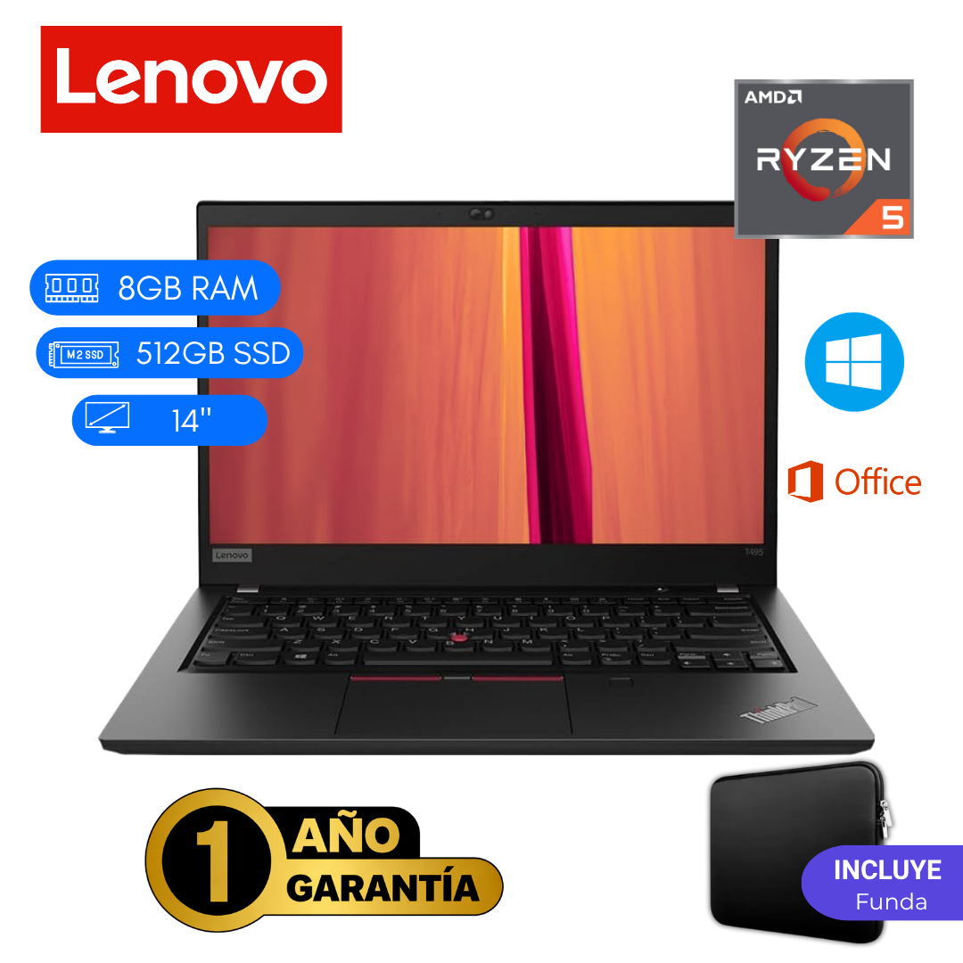 LAPTOP REACONDICIONADA LENOVO THINKPAD T14 RYZEN 5 PRO 4650 8GB RAM 512GB SSD 14 PULGADAS - 1