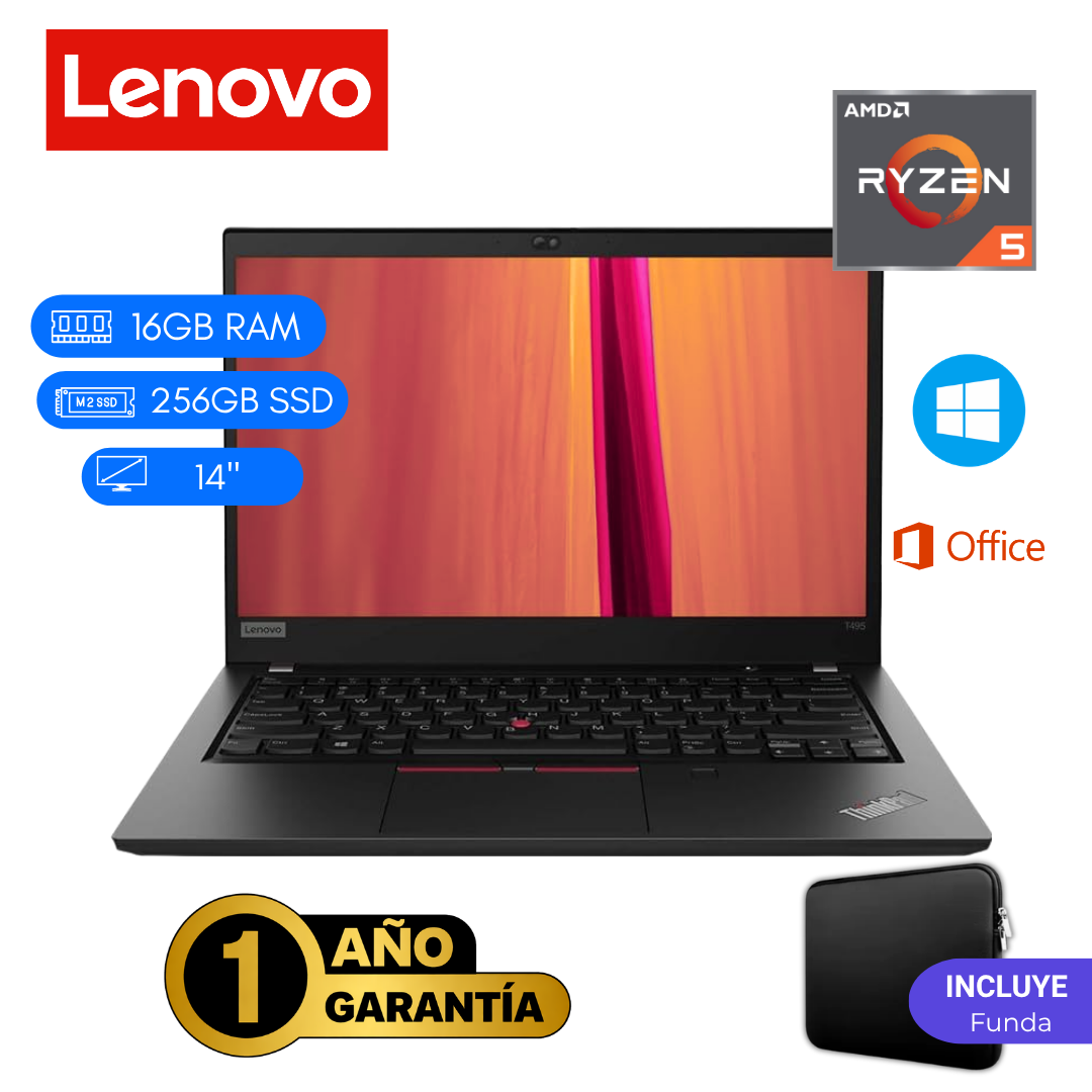LAPTOP REACONDICIONADA LENOVO THINKPAD T14 RYZEN 5 PRO 4650 16GB RAM 256GB SSD 14 PULGADAS - 1