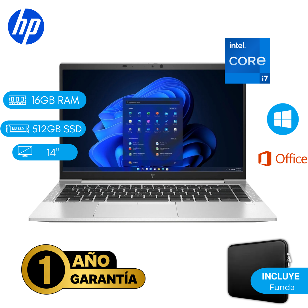 LAPTOP REACONDICIONADA HP 840 G8 INTEL CORE I7 11VA 16GB RAM 512GB SSD 14 PULGADAS - 1