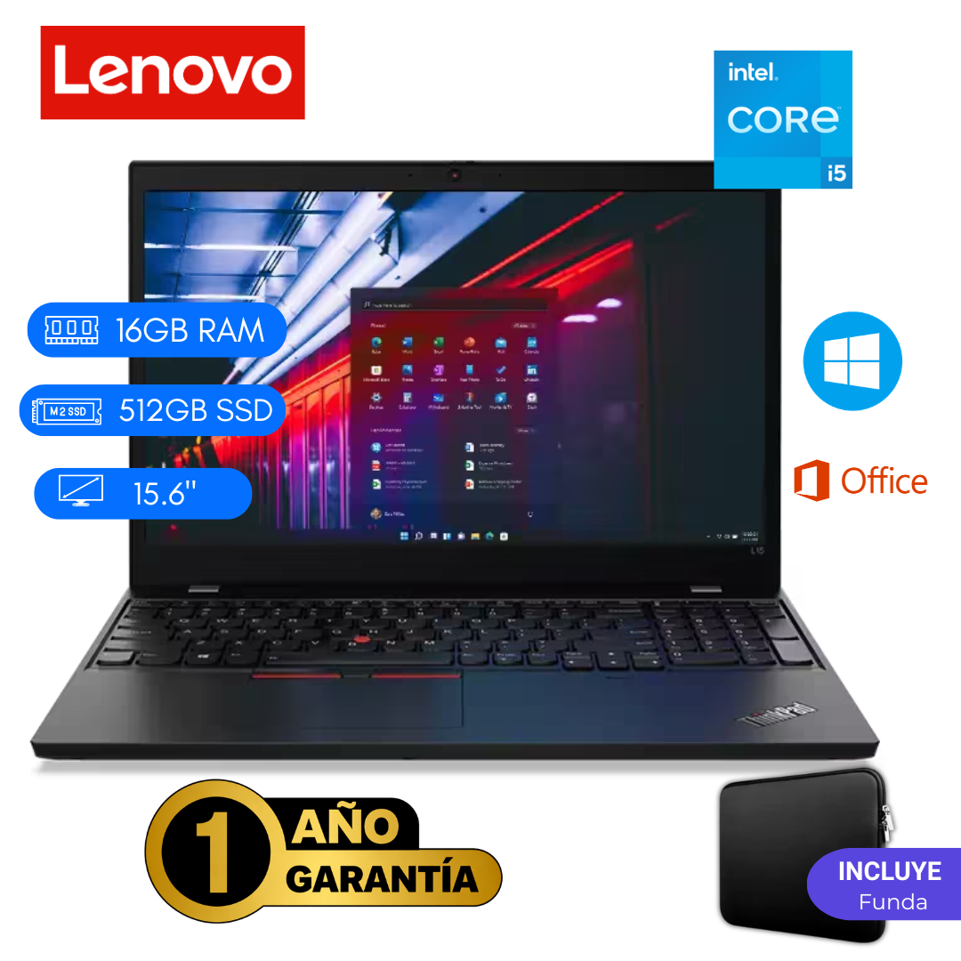 LAPTOP REACONDICIONADA LENOVO THINKPAD L15 INTEL CORE I5 11VA 16GB RAM 512GB SSD 15.6 PULGADAS - 1