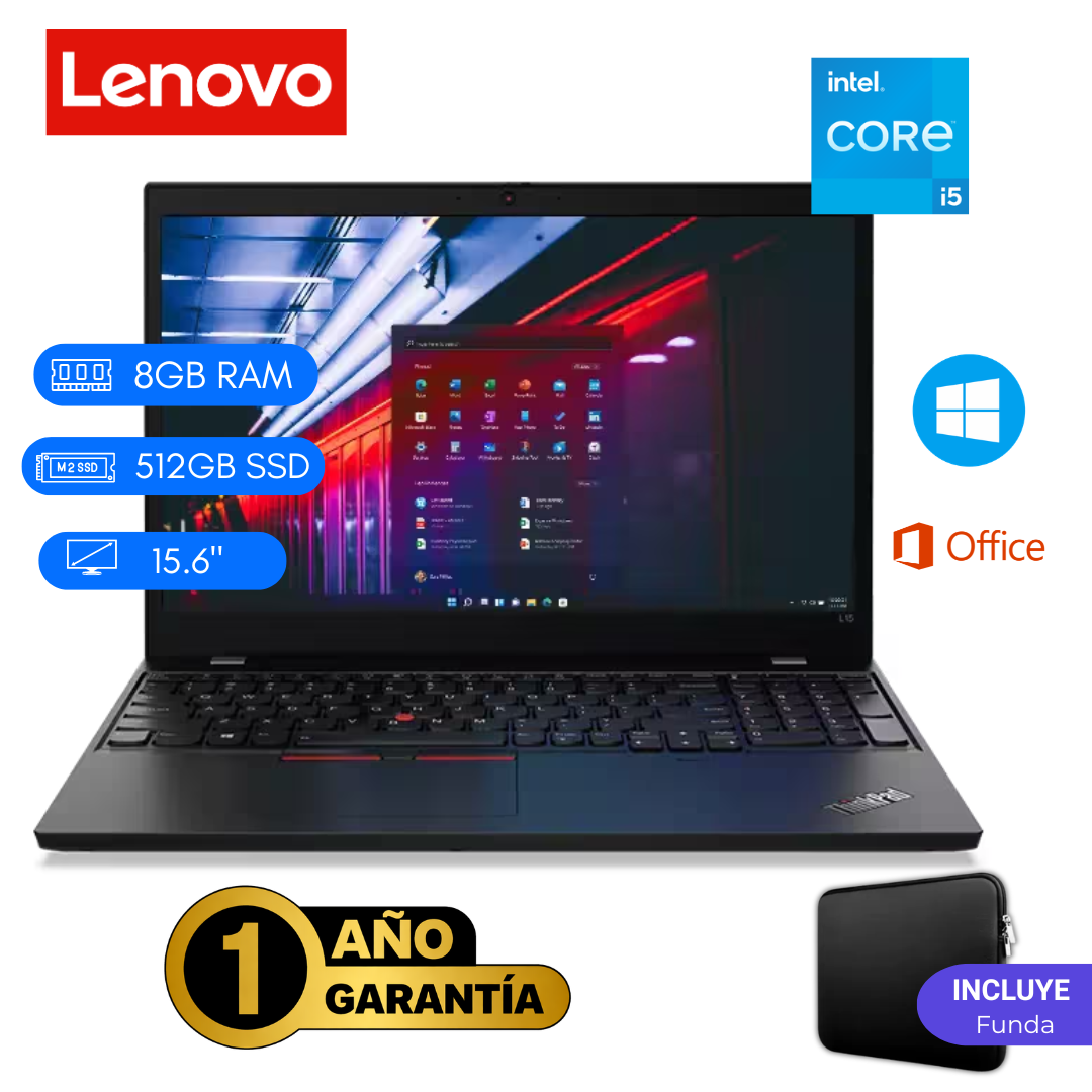 LAPTOP REACONDICIONADA LENOVO THINKPAD L15 INTEL CORE I5 11VA 8GB RAM 512GB SSD 15.6 PULGADAS - 1