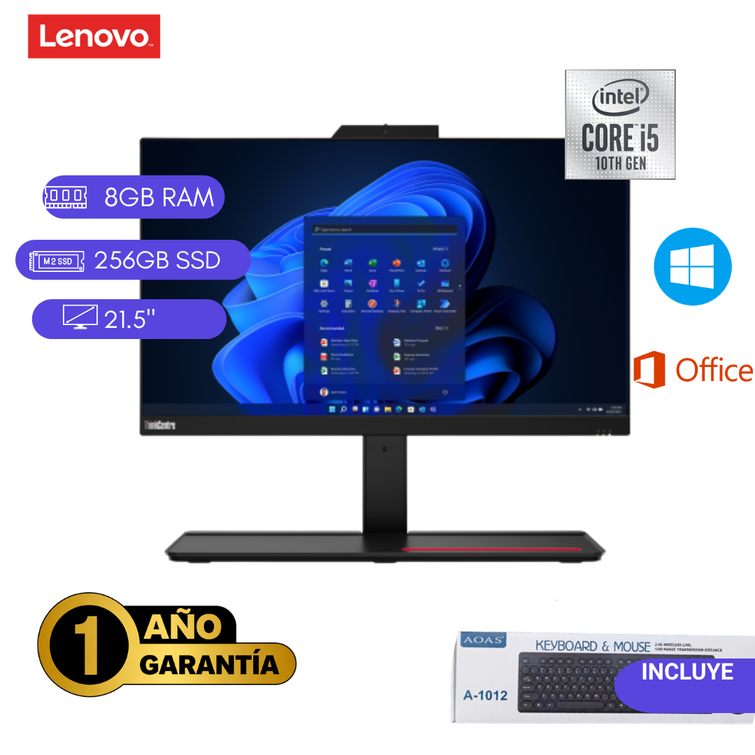 AIO REACONDICIONADA LENOVO THINKCENTRE M70A INTEL CORE I5-10400 8GB RAM 256GB SSD 21.5' FHD - 1