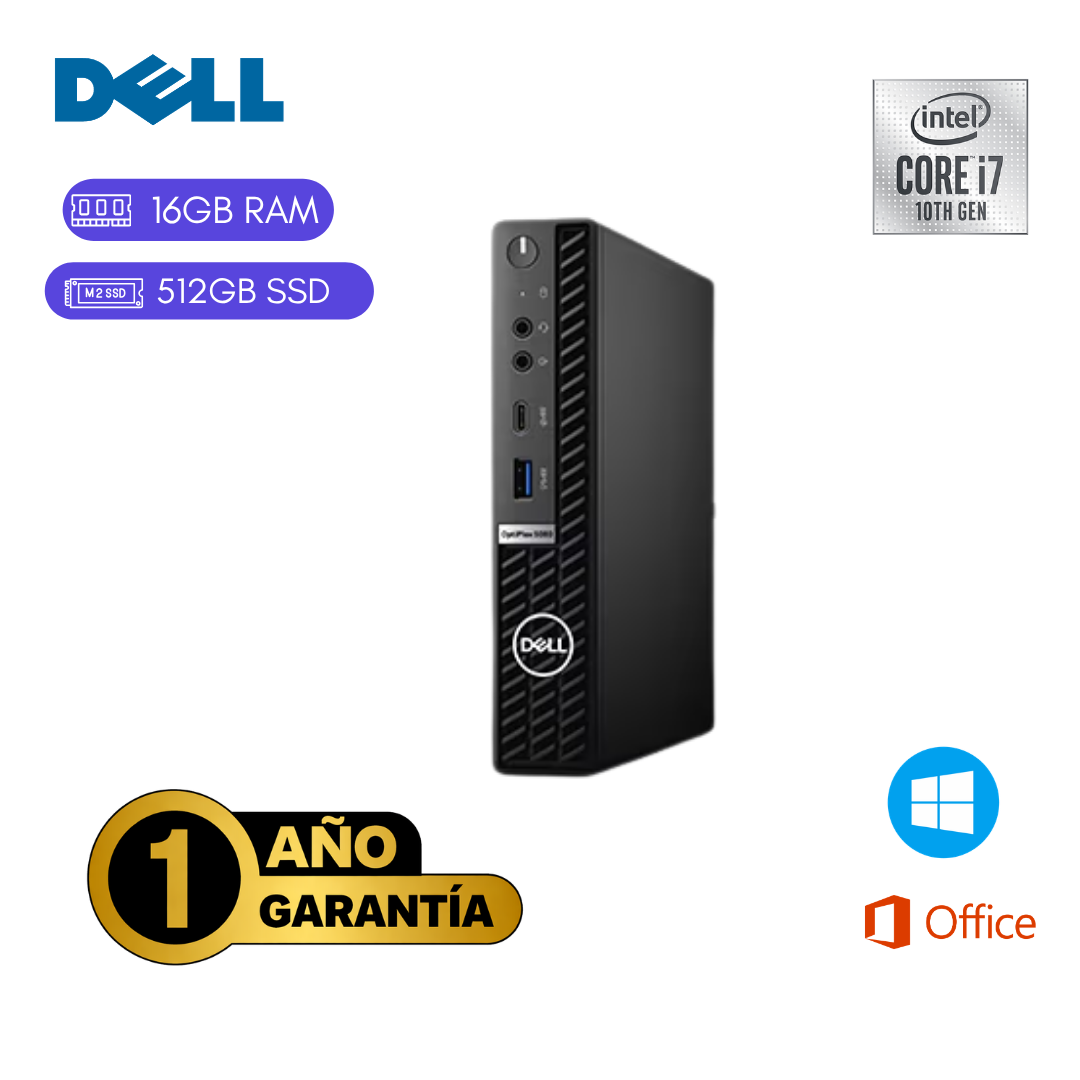 MINI PC REACONDICIONADA DELL 5080 INTEL CORE I7 10MA 16GB RAM 512GBSSD - 1