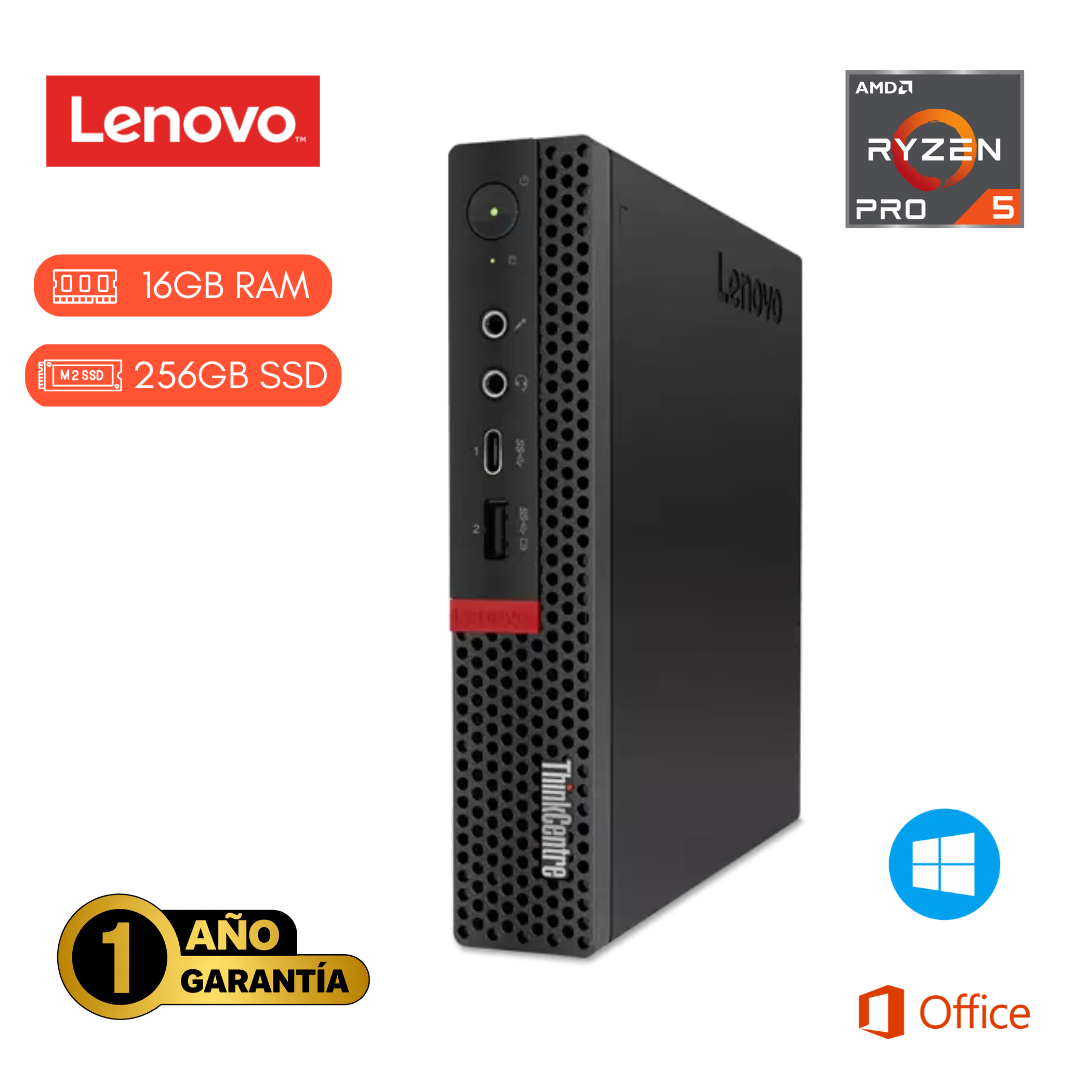 MINI PC REACONDICIONADA LENOVO M75Q RYZEN 5 PRO 3400GE 16GB RAM 256GBSSD - 1