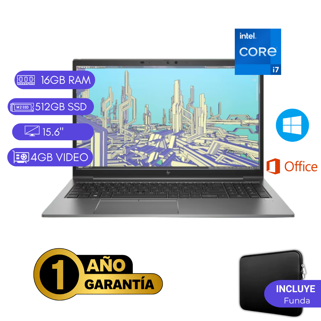 HP ZBOOK FIREFLY 15 G8 REACONDICIONADA, INTEL CORE I7 11VA, 16GB RAM, 512GB SSD Y PANTALLA HD DE 15.6 PULGADAS. - 1