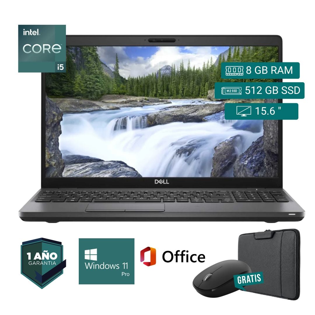 LAPTOP SEMI NUEVA DELL LATITUDE 5501 CORE I5 9NA 8GB RAM 512GB SSD 15.6' + MOUSE + FUNDA - 1