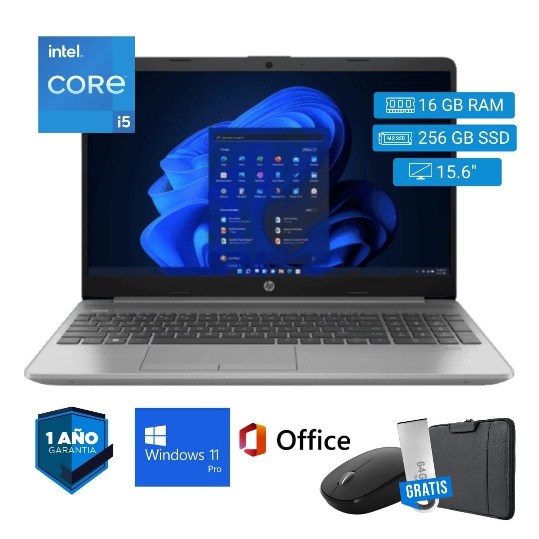 LAPTOP SEMI NUEVA HP 250 G8 CORE I5 11VA 16GB RAM 256GB SSD 15.6' + MOUSE + FUNDA + USB 64 GB - 1