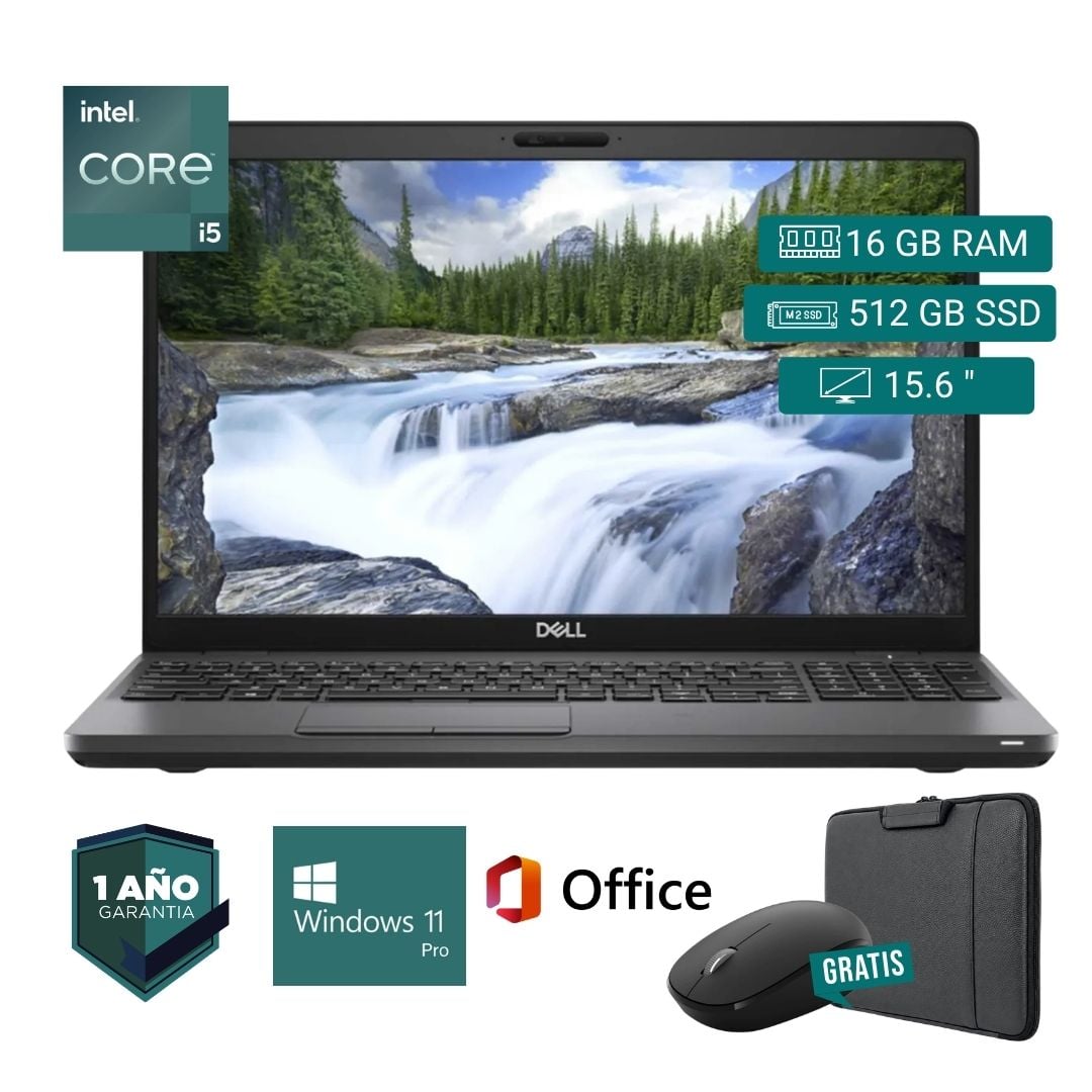 LAPTOP SEMI NUEVA DELL LATITUDE 5501 CORE I5 9NA 16GB RAM 256GB SSD 15.6' + MOUSE + FUNDA - 1