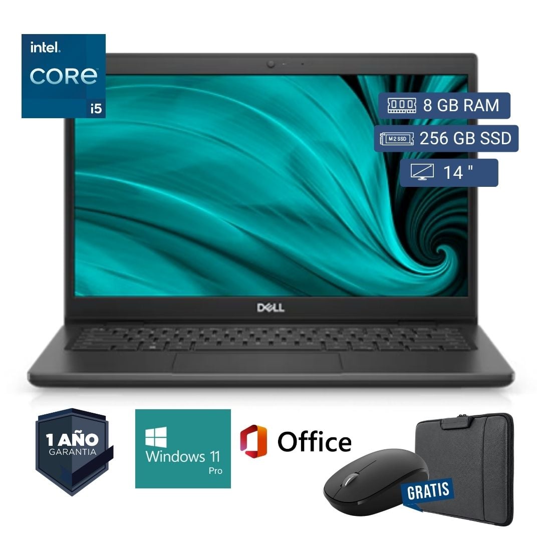 LAPTOP SEMI NUEVA DELL LATITUDE 3420 CORE I5 11VA 8GB RAM 256GB SSD 14' + MOUSE + FUNDA - 1