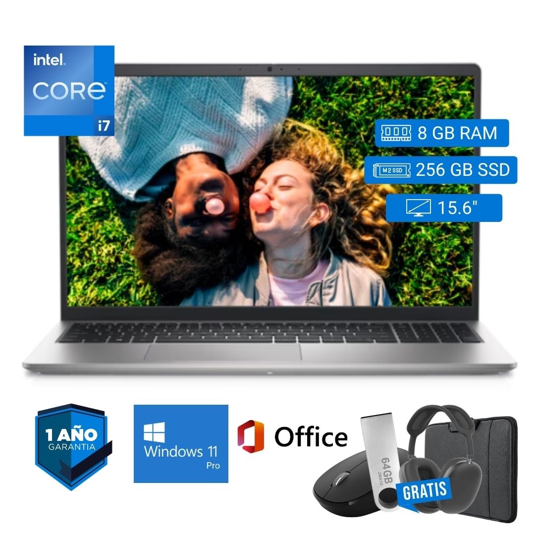 LAPTOP SEMI NUEVA DELL LATITUDE 3520 CORE I7 11VA 8GB RAM 256GB SSD 15.6' + MOUSE + FUNDA + USB 64 GB + AUDÍFONOS - 1