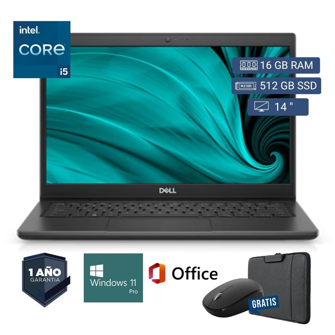 LAPTOP SEMI NUEVA DELL LATITUDE 3420 CORE I5 11VA 16GB RAM 512GB SSD 14' + MOUSE + FUNDA - 1