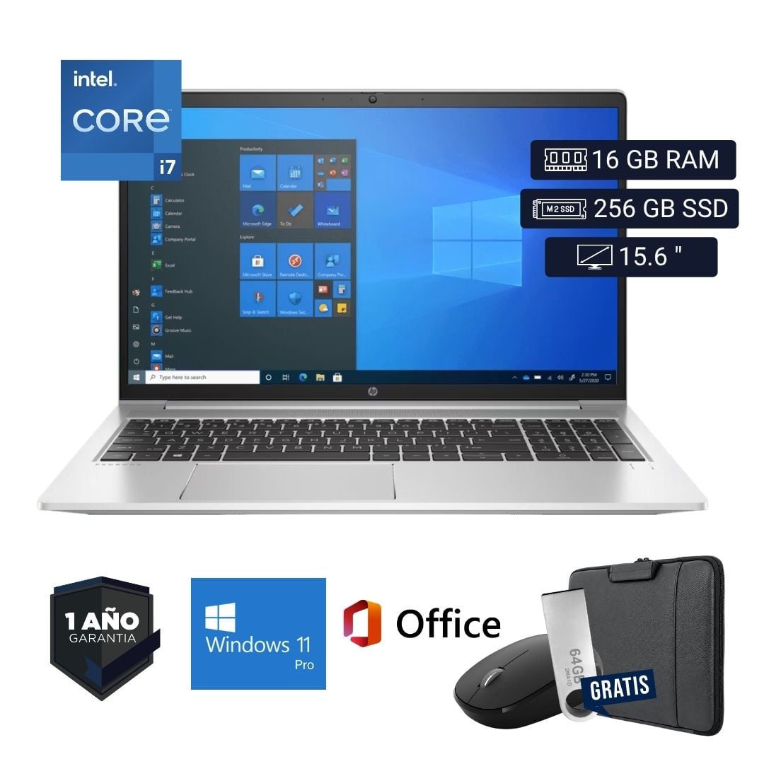 LAPTOP SEMI NUEVA HP PROBOOK 450 G8 CORE I7 11VA 16GB RAM 256GB SSD 15.6' + MOUSE + FUNDA + USB 64 GB - 1