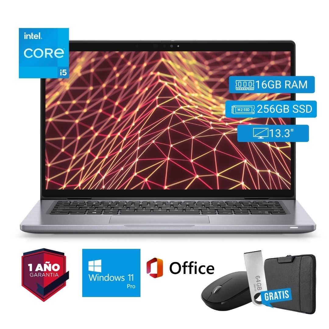 LAPTOP SEMI NUEVA DELL LATITUDE 7330 I5 12VA 16GB 256GB SSD 13.3' + MOUSE + FUNDA + USB 64 GB - 1