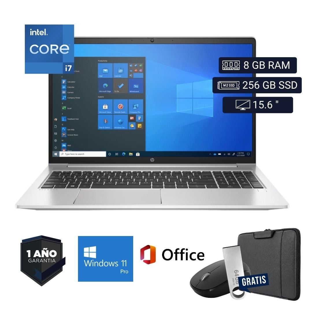 LAPTOP SEMI NUEVA HP PROBOOK 450 G8 CORE I7 11VA 8GB RAM 256GB SSD 15.6' + MOUSE + FUNDA + USB 64 GB - 1