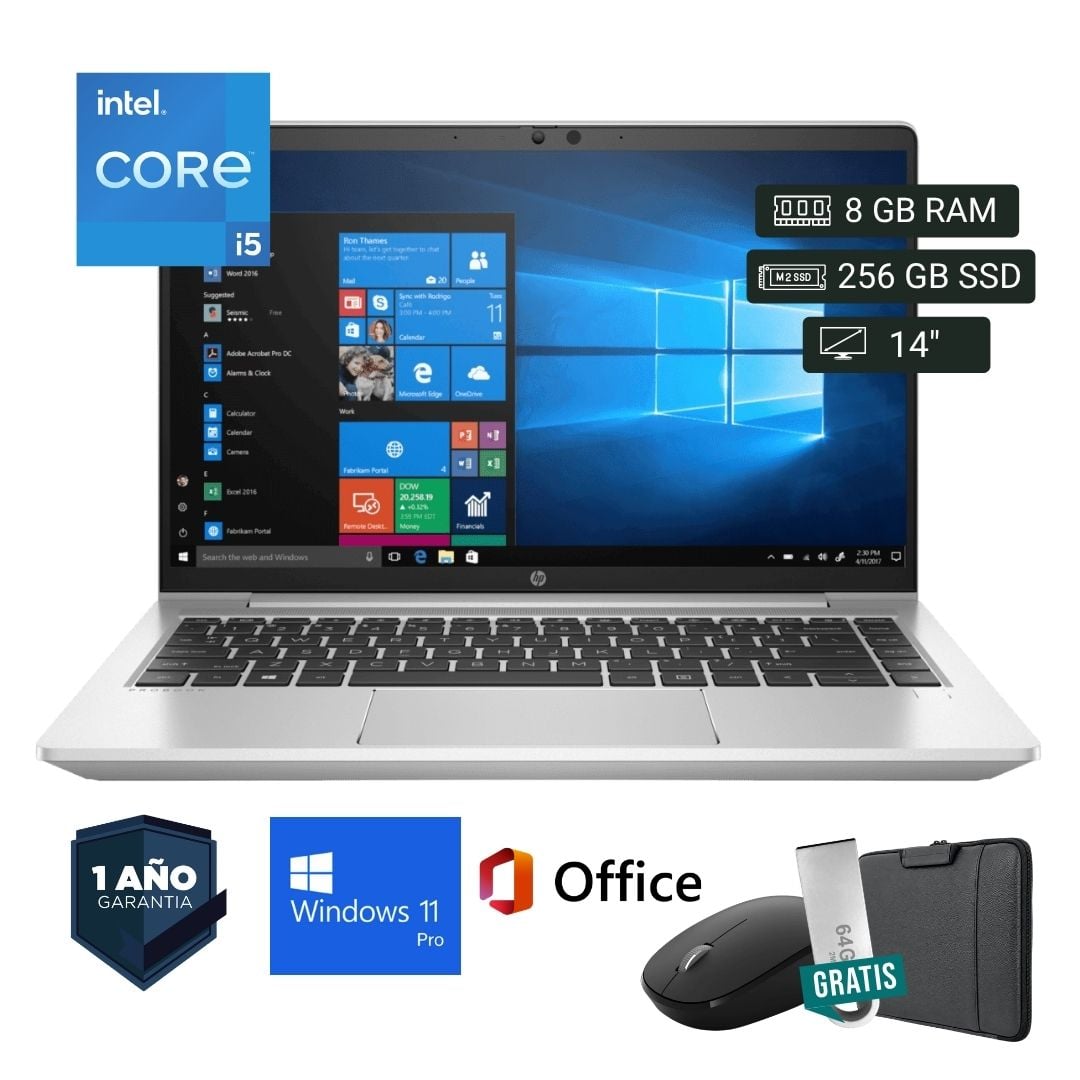 LAPTOP SEMI NUEVA HP PROBOOK 440 G9 CORE I5 12VA 8GB RAM 256GB SSD 14' + MOUSE + FUNDA + USB 64 GB - 1