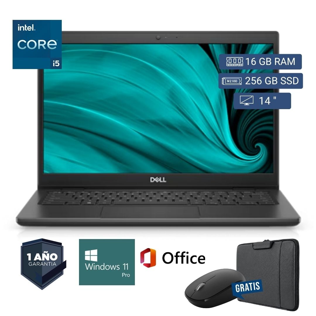 LAPTOP SEMI NUEVA DELL LATITUDE 3420 CORE I5 11VA 16GB RAM 256GB SSD 14' + MOUSE + FUNDA - 1