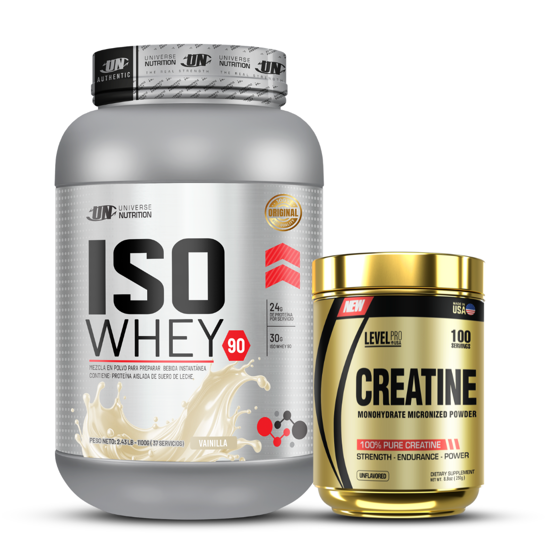 ISO WHEY 90 1.1 KG VAINILLA + CREATINA LEVEL PRO 250 G - 1
