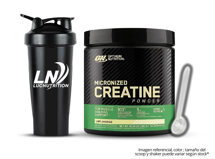 CREATINA OPTIMUM NUTRITION ON 300 GR + SCOOP + SHAKER - 1