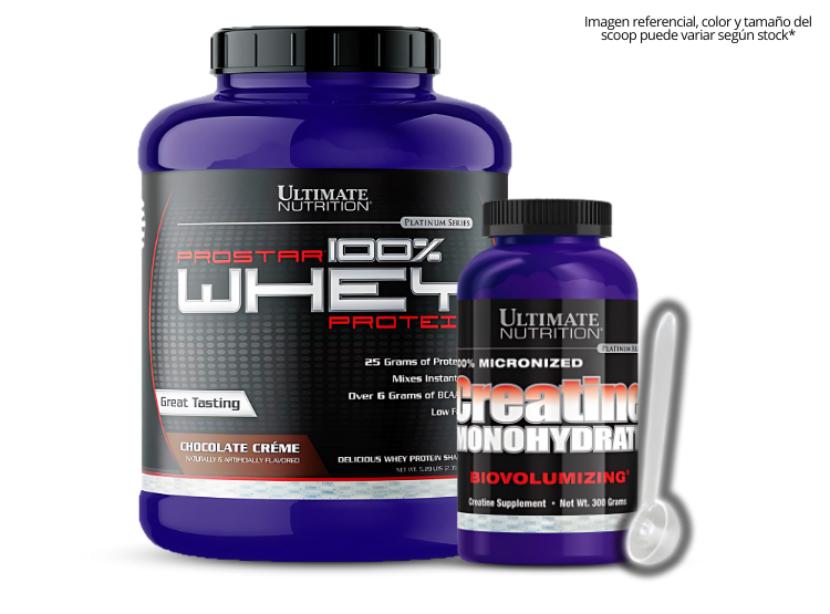 PROSTAR 100 % WHEY 5LB CHOCOLATE CREME + CREATINA ULTIMATE NUTRITION 300 G - 1
