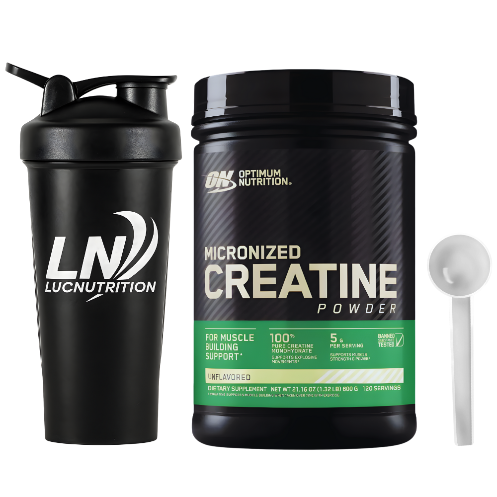CREATINA OPTIMUM NUTRITION ON 600 GR + SCOOP + SHAKER - 1