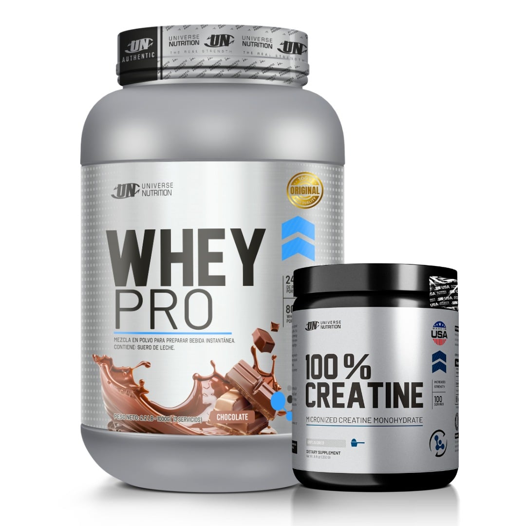 PROTEINA WHEY PRO 1 KG - CHOCOLATE + CREATINA UNIVERSE NUTRITION 250 G - 1
