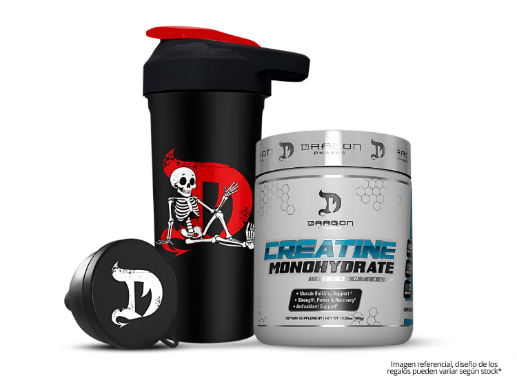 CREATINA DRAGON PHARMA 300 G + SHAKER FLACOW + EMBUDO DRAGON - 1