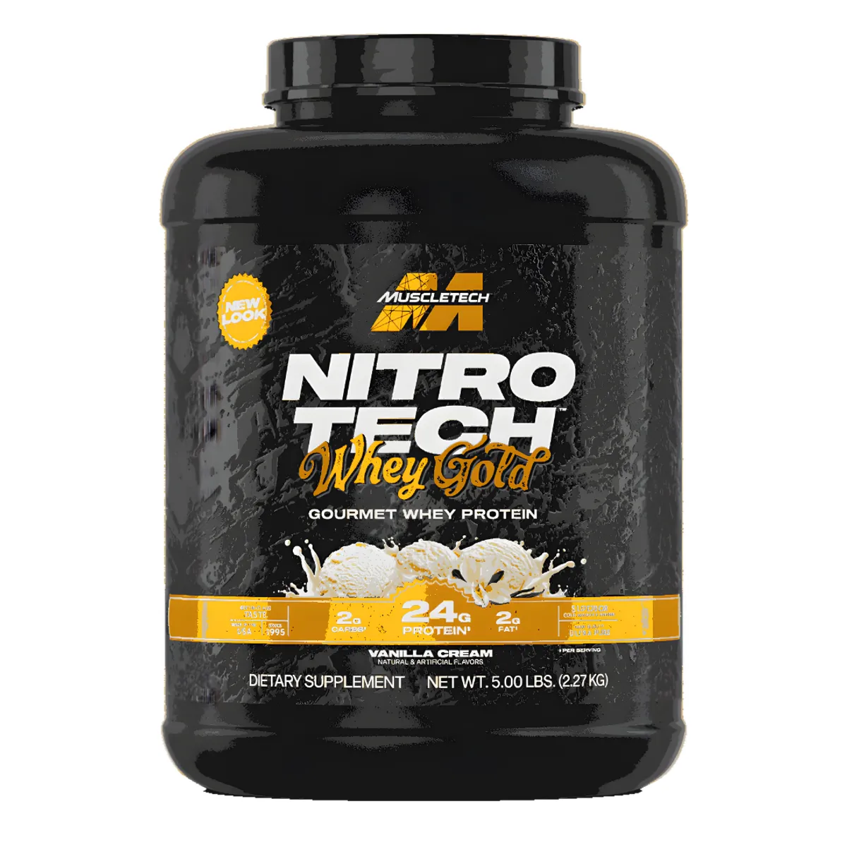NITROTECH 100% WHEY GOLD 5 LB PROTEINA MUSCLETECH - FRENCH VAINILLA CREAM - 1