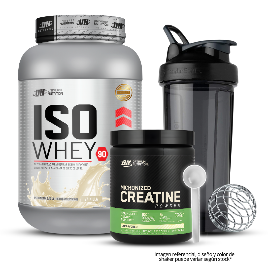 ISO WHEY 90 1.1 KG VAINILLA + CREATINA ON 300 G + SCOOP + SHAKER - 1