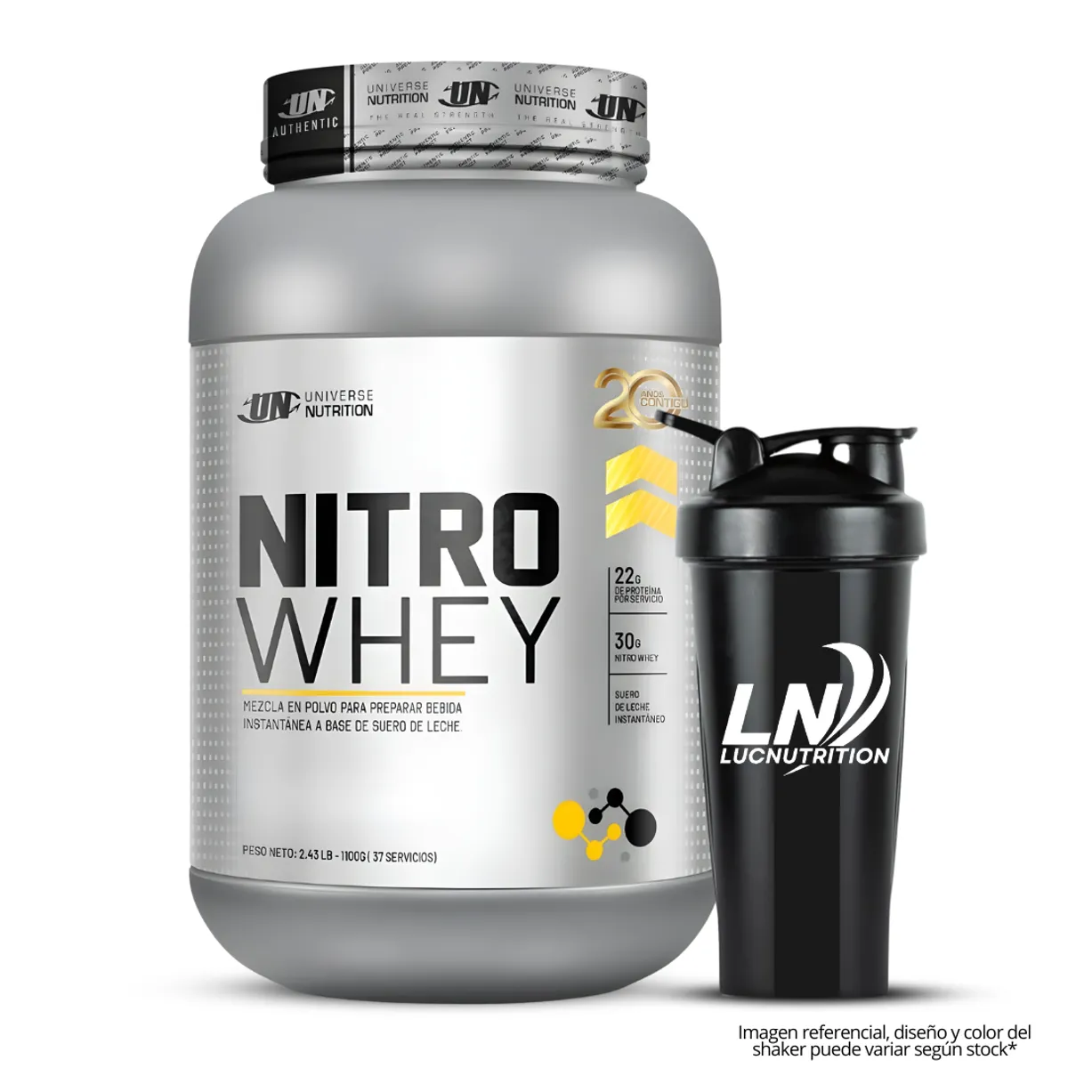 NITRO WHEY 1.1 KG CHOCOLATE + SHAKER - 1