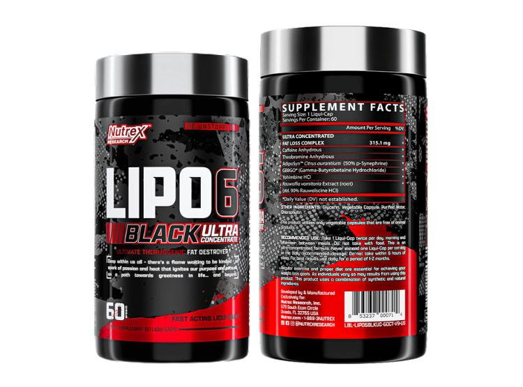 LIPO 6 BLACK ULTRA CONCENTRATE 60 CÁPSULAS - QUEMADOR GRASA NUTREX - 2