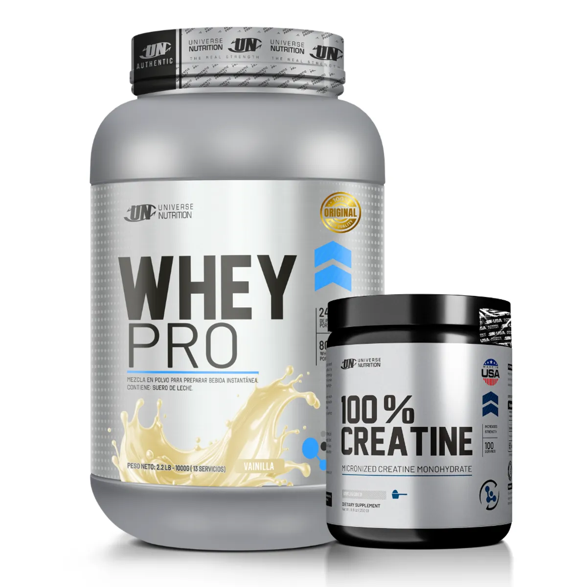PROTEINA WHEY PRO 1 KG - VAINILLA + CREATINA UNIVERSE NUTRITION 250 G - 1