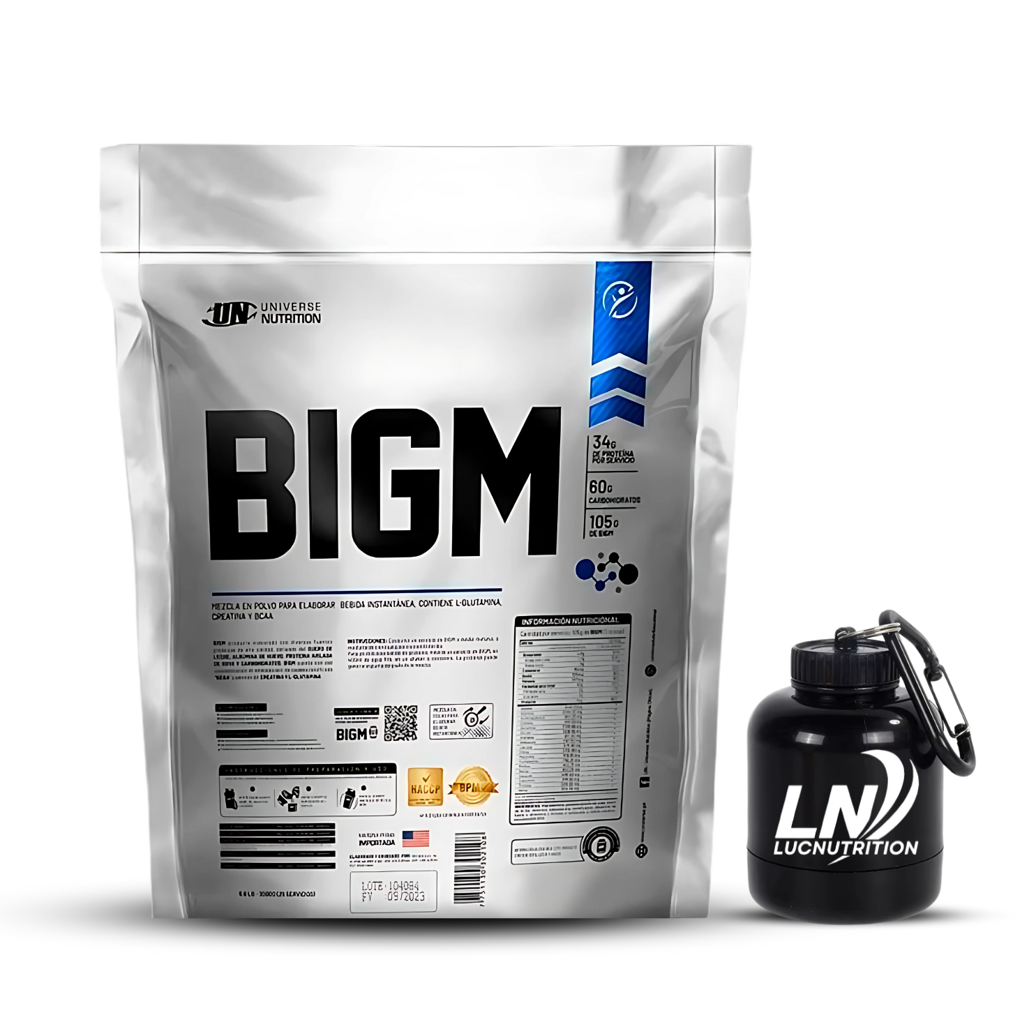 BIGM 5 KG COOKIE AND CREAM + PORTAPROTEINA - 1