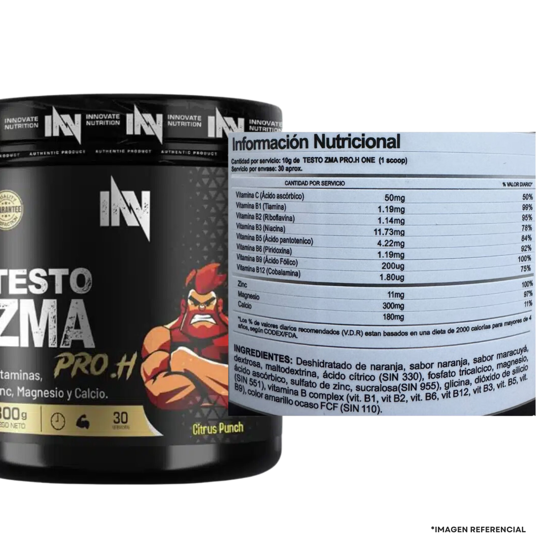 ZMA PRO.H ONE 500GR CITRUS PUNCH PRECURSOR DE TESTOSTERONA - 2