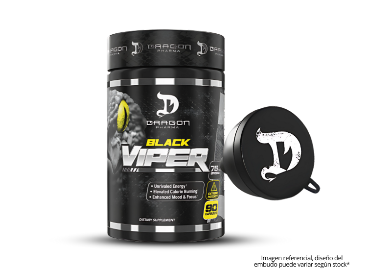 BLACK VIPER 90 CAPSULAS - QUEMADOR DE GRASA + EMBUDO DRAGON - 1