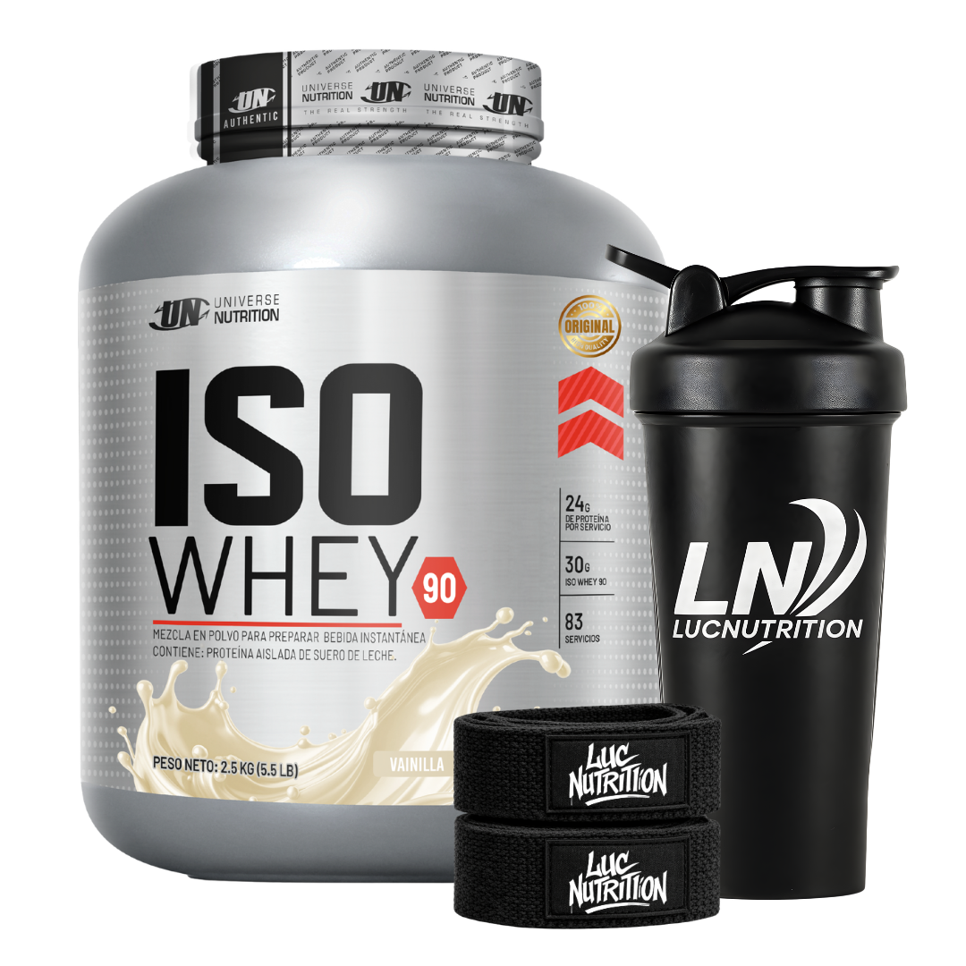 ISO WHEY 90 2.5 KG - VAINILLA + STRAPS + SHAKER - 1