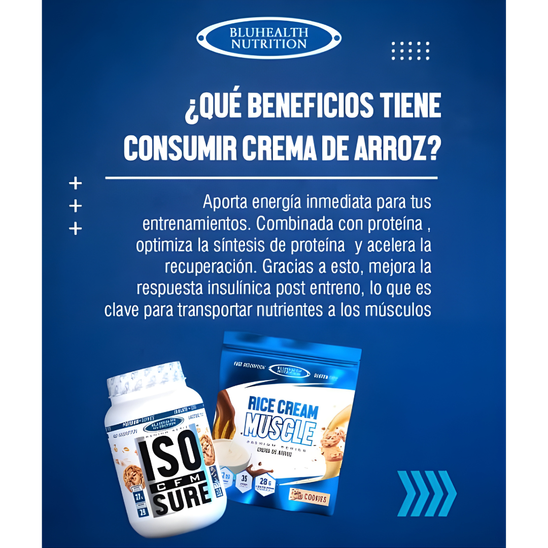 CREMA DE ARROZ BLUHEALTH 2.5 KG + SHAKER - SABOR (COOKIES, CHOCOLATE, VAINILLA) - 3