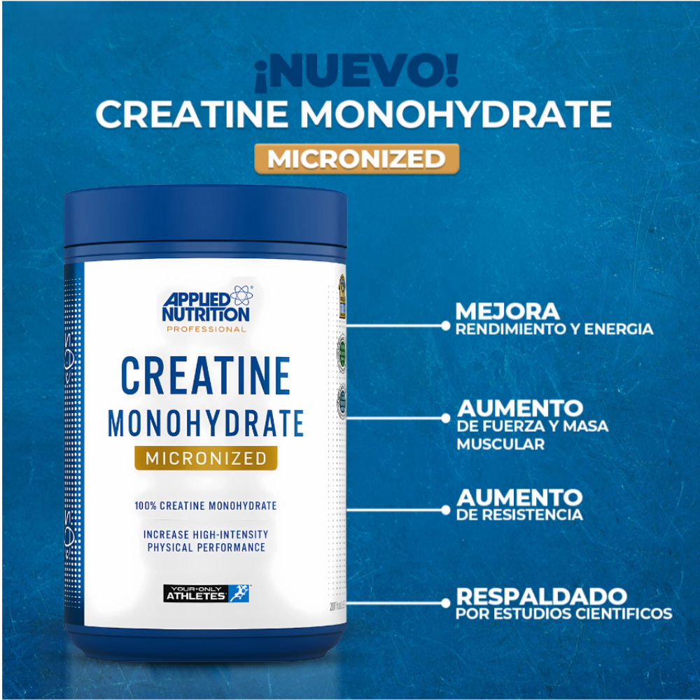 CREATINA MONOHIDRATADA Y MICRONIZADA APPLIED NUTRITION 1KG - 200 SERVICIOS - 3