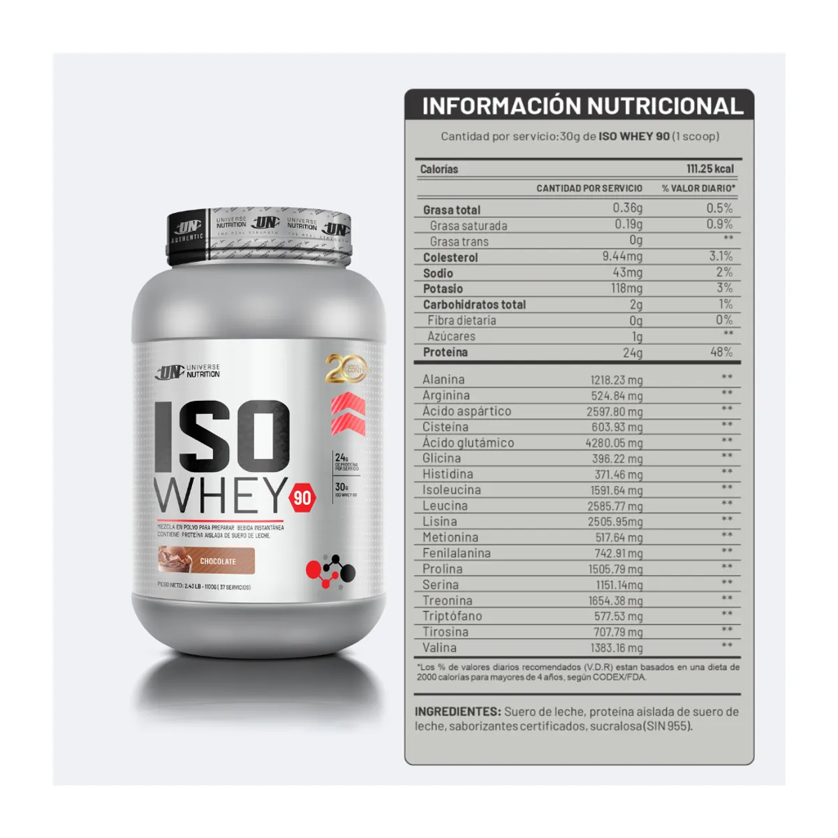 ISO WHEY 90 1.1 KG PROTEINA ISOLATADA - VAINILLA + CREATINA KEVIN LEVRONE 300 G - 2