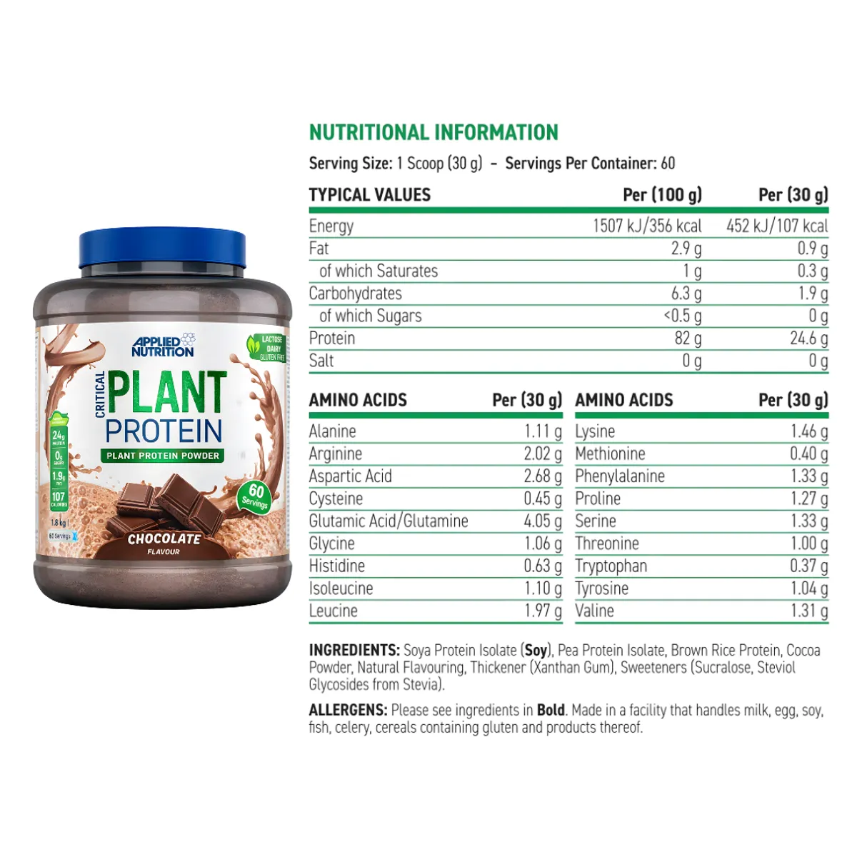 PROTEÍNA VEGANA CRITICAL PLANT PROTEIN 1.8 KG - CHOCOLATE - 2