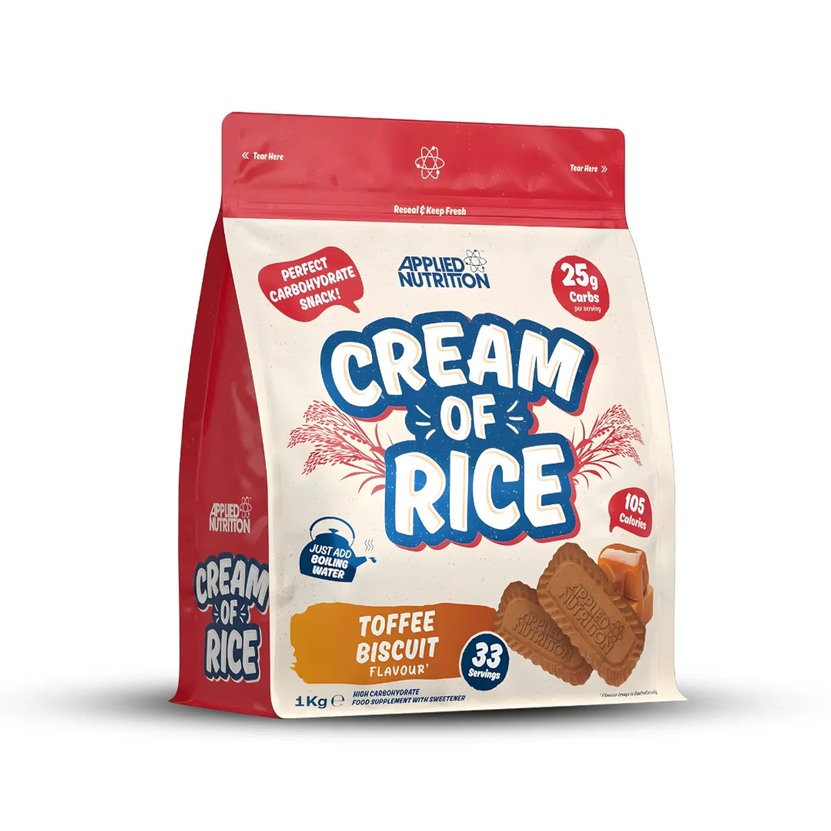 CREMA DE ARROZ APPLIED NUTRITION 1 KG CREAM OF RICE - TOFFEE BISCUIT - 1