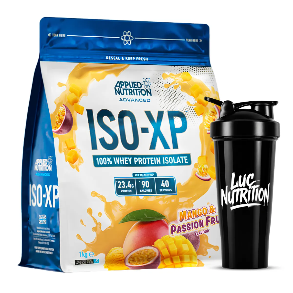 PROTEÍNA ISO XP 1 KG - MANGO Y PASSION FRUIT + SHAKER - 1