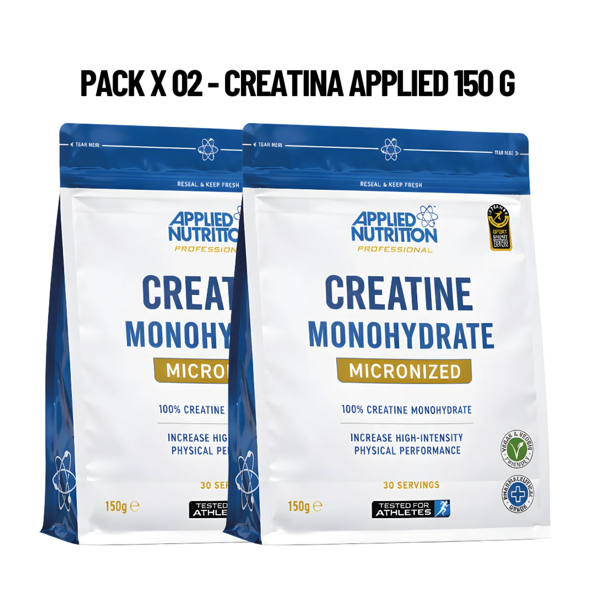 PACK X 02 - CREATINA APPLIED NUTRITION 150 G - CREATINA MONOHIDRATADA Y MICRONIZADA - 1