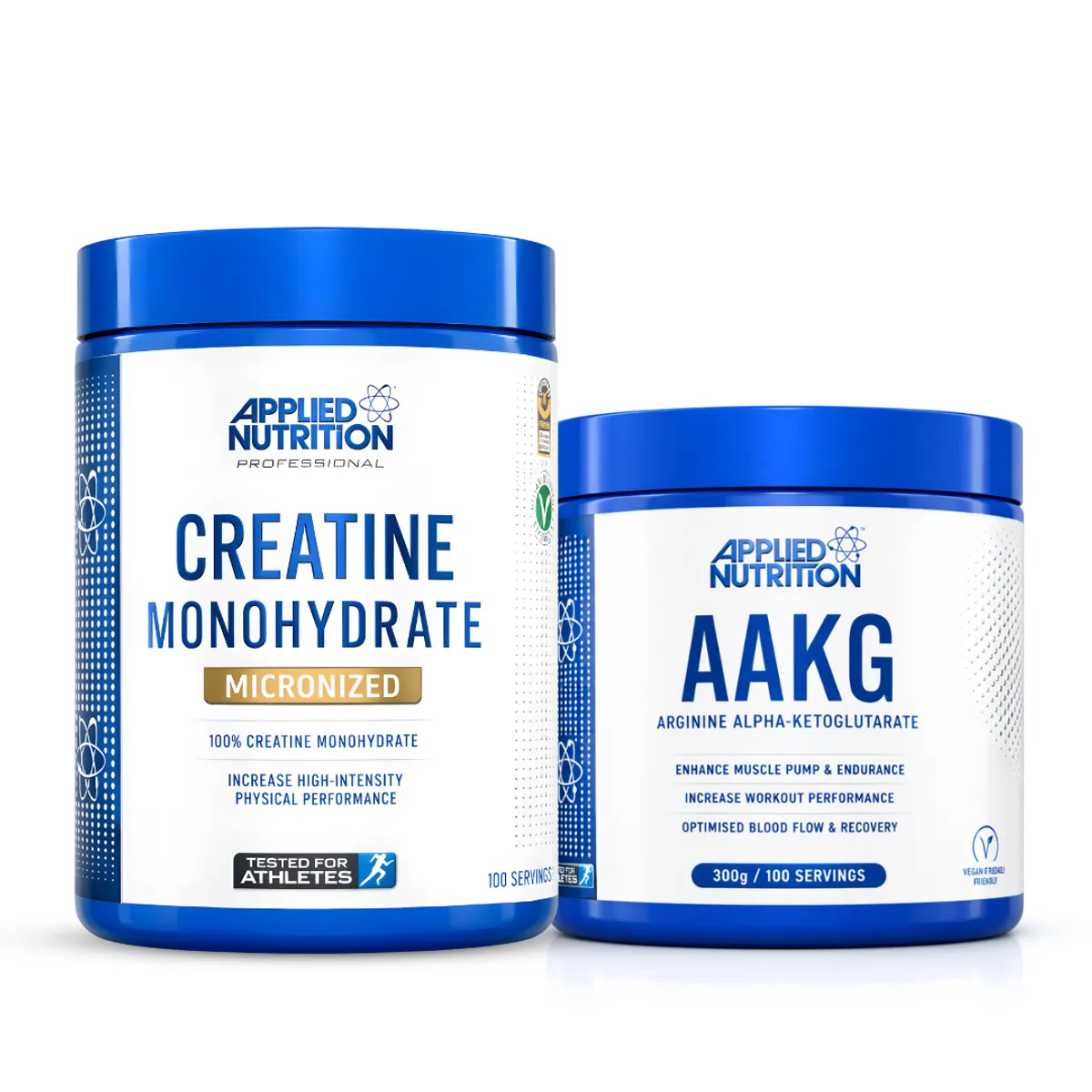CREATINA APPLIED NUTRITION 500 G + ARGININA - AAKG APPLIED NUTRITION 300 G - 100 SERV - 1