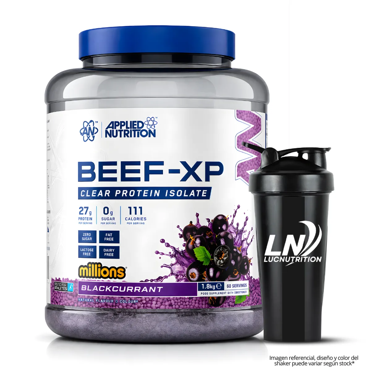 PROTEINA DE CARNE BEEF XP 1.8 KG - BLACKCURRANT + SHAKER - 1