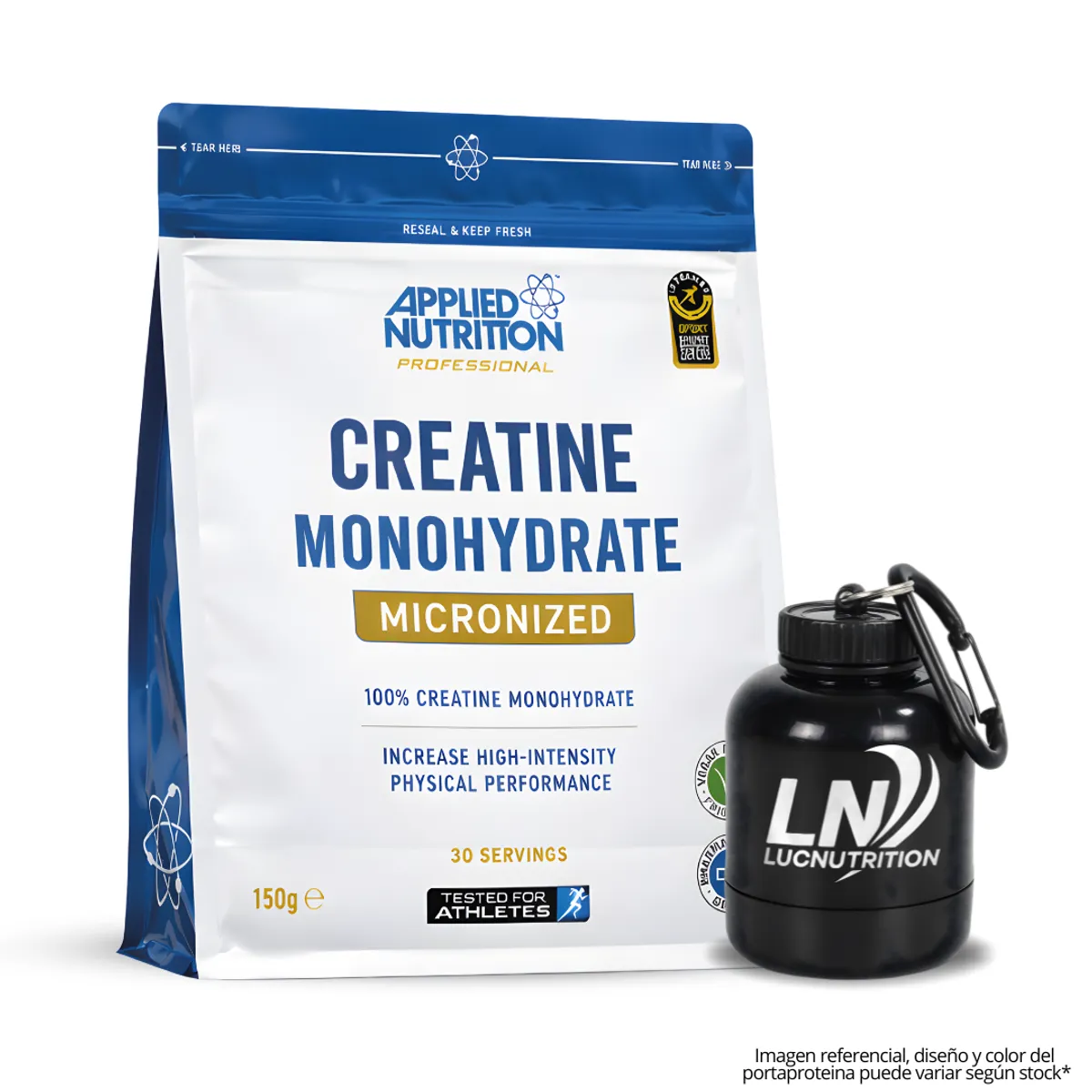 CREATINA APPLIED NUTRITION 150 G - CREATINA MONOHIDRATADA Y MICRONIZADA + PORTAPROTEINA - 1