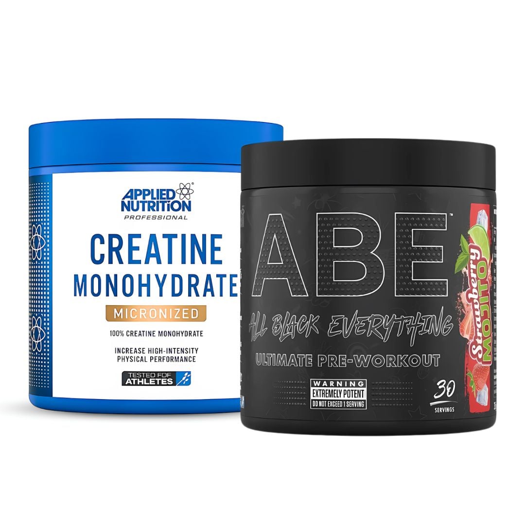 CREATINA APPLIED NUTRITION 250 G + PRE-ENTRENO ABE ULTIMATE 30 SERVICIOS - STRAWBERRY MOJITO - 1
