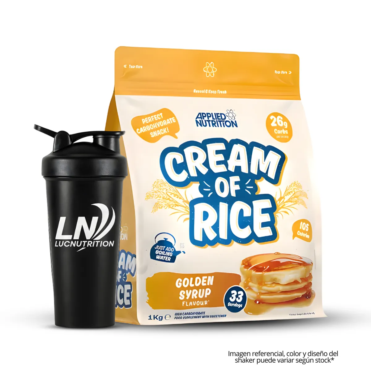 CREMA DE ARROZ APPLIED NUTRITION 1 KG CREAM OF RICE - GOLDEN SYRUP + SHAKER - 1