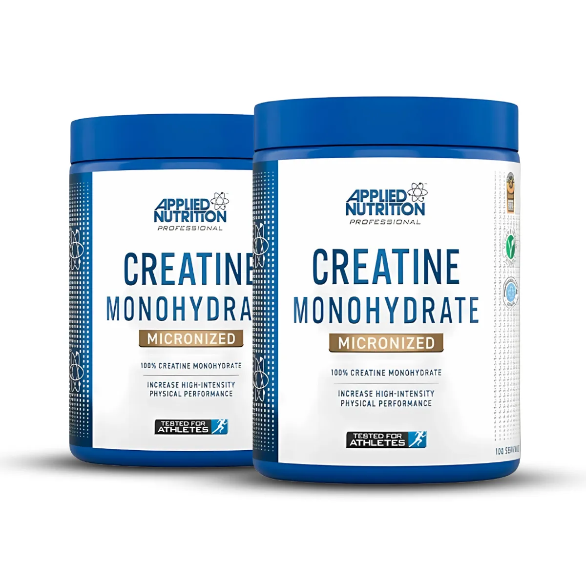 PACK X 02 - CREATINA APPLIED NUTRITION 500 G - CREATINA MONOHIDRATADA Y MICRONIZADA + STRAPS - 1