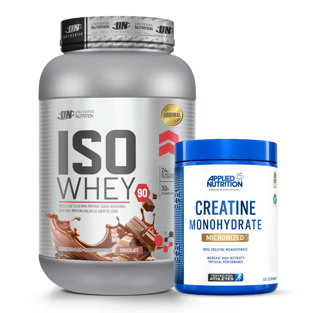 PROTEINA ISO WHEY 90 1 KG - CHOCOLATE + CREATINA APPLIED NUTRITION 500 G - 1